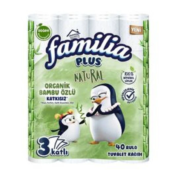 FAMİLİA PLUS 40 RULO TUVALET KAĞIDI NATUREL - 1