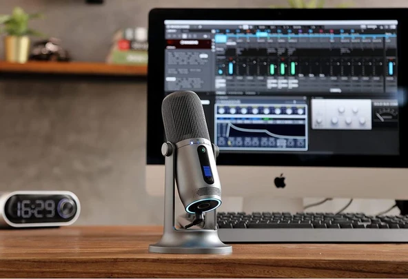 Thronmax M2G MDRILL ONE Gri USB 48Khz 16bit HD Kayıt 3,5mm ses Kontrol Led Type-C Mikrofon - 9
