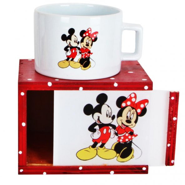 Minnie Mouse Puantiye Biblolu Kalemlik Mickey Minnie Kutulu Kupa Hediye Seti - 3