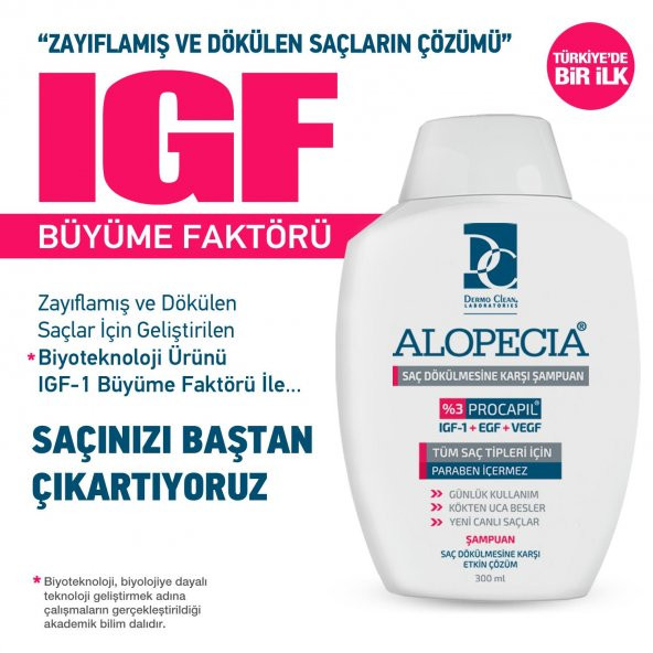 Alopecia Procapil ve IGF İçerikli Saç Dökülmesine Karşı Şampuan 300 ML - 3