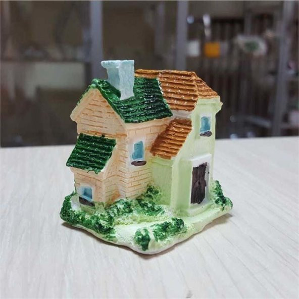 Teraryum İçin Mini Obhe Renkli Çatılı Ev - 5