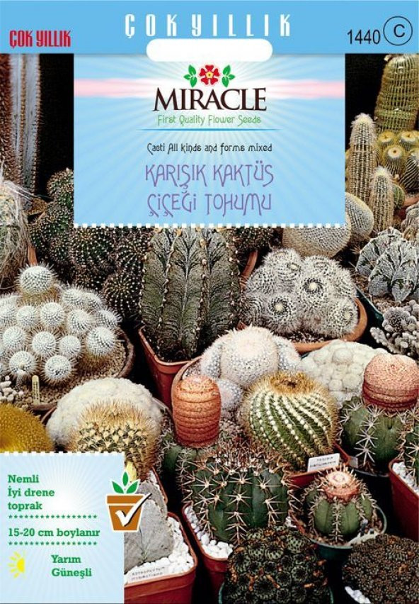 Miracle Karışık Kaktüs Bitkileri Çiçeği Tohumu (9000 tohum)