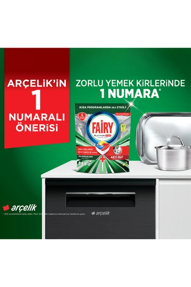 Fairy Platinum Limon Bulaşık Makinesi Tableti 72li - Resim 5