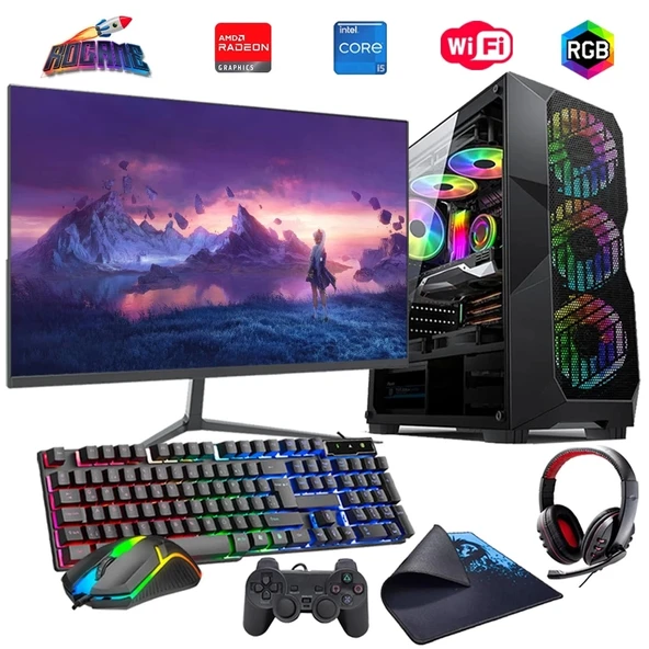 i5 14400F 16GB DDR4 512GB m2 8GB RX580 24" Monitörlü Oyun Bilgisayarı (Gaming SET) ürün görseli