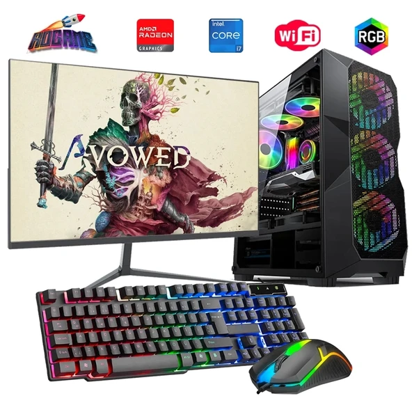 i7 13700F 32GB DDR4 1TB M2 8GB RX580 24" Monitörlü Oyun Bilgisayarı ürün görseli