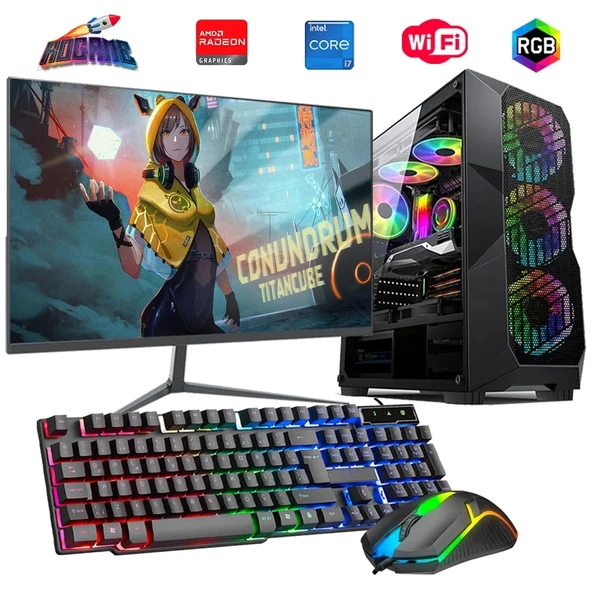 i7 14700F 32GB DDR4 1TB M2 8GB RX580 24" Monitörlü Oyun Bilgisayarı ürün görseli