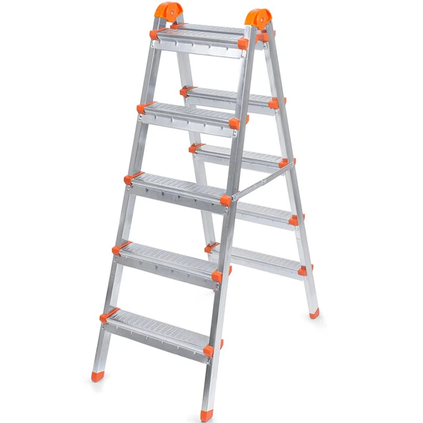ÇİFT ÇIKIŞLI METAL MERDİVEN 5 BASAMAK ( 5+5 BASAMAKLI )