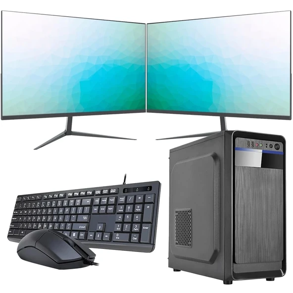 i7 14700 8GB DRR4 240GB SSD Çift 24" Monitörlü Ofis Bilgisayarı (Business)