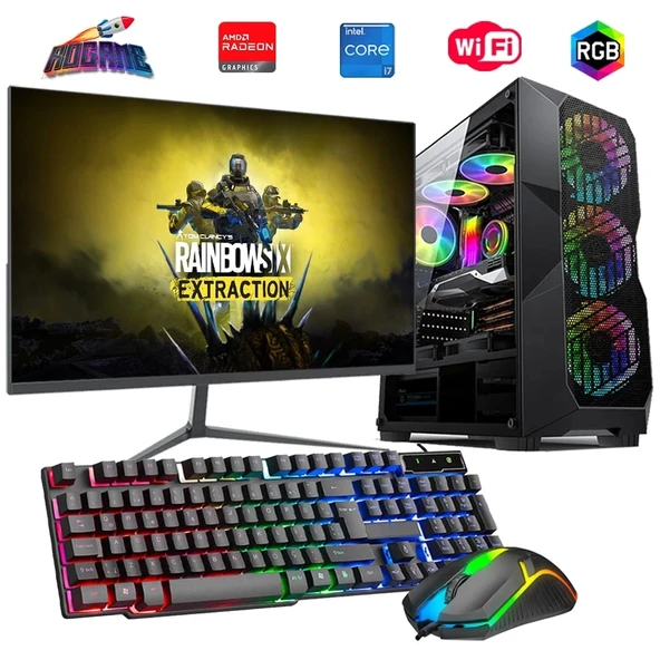 i7 14700F 16GB DDR4 512GB m2 8GB RX580 24" Monitörlü Oyun Bilgisayarı ürün görseli