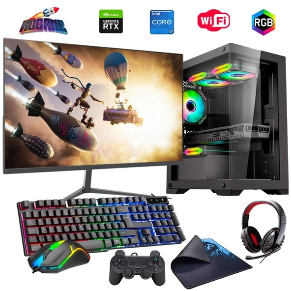 i7 14700F 32GB DDR4 1TB M2 8GB RTX3050 24" Monitörlü Oyun Bilgisayarı (Gaming SET) ürün görseli