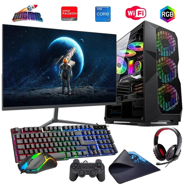 i7 14700F 32GB DDR4 1TB M2 8GB RX580 27" 165Hz Monitörlü Oyun Bilgisayarı (Gaming SET) ürün görseli
