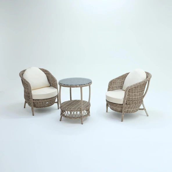 Conjunto Rattan Dedikodu Balkon Bahçe Takımı 2+1 Rehome ürün görseli