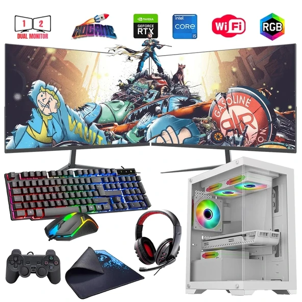 i5 14400F 32GB DDR4 1TB M2 8GB RTX3050 Çift 24" Monitörlü Oyun Bilgisayarı (Gaming SET) ürün görseli