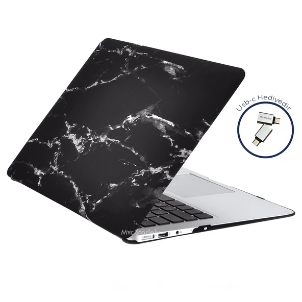 Macbook Pro Kılıf 13inç M1-M2, Mermer (Type-c'li Model)A2338 A2289 A2251 A1706-08 A1989 A2159 ile Uyumlu - 11