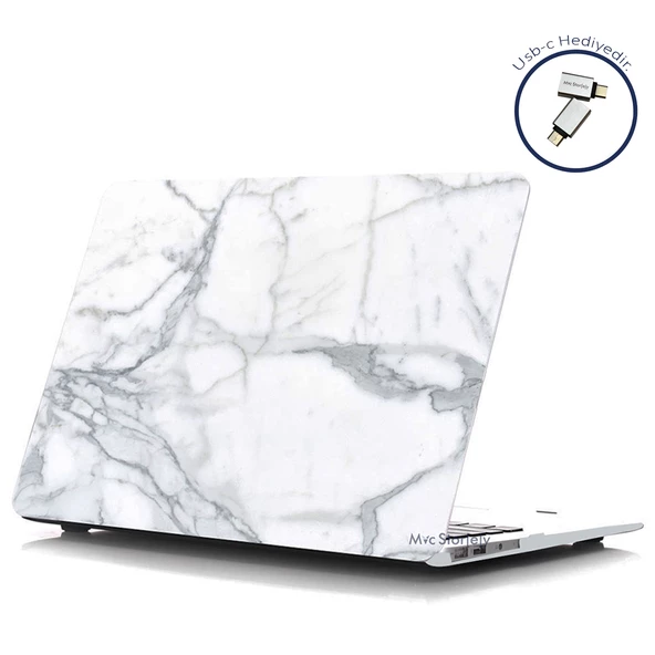 Macbook Pro Kılıf 13inç M1-M2, Mermer06NL (Type-c'li Model)A2338 A2289 A2251 A1706-08 A1989 A2159 ile Uyumlu - 7