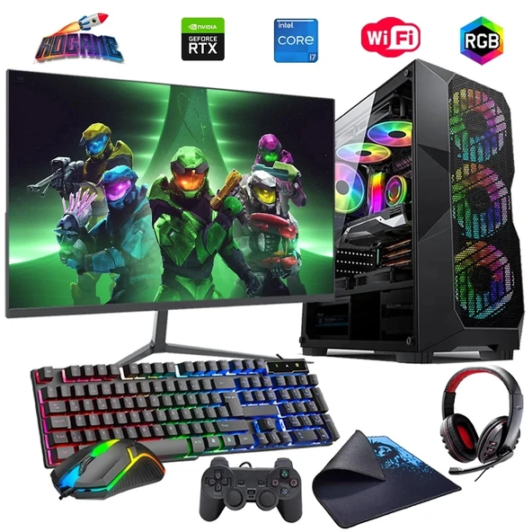 i7 14700F 16GB DDR4 512GB m2 6GB RTX3050 24" Monitörlü Oyun Bilgisayarı (Gaming SET) ürün görseli