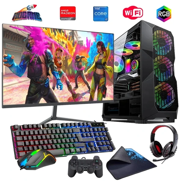 i7 14700F 16GB DDR4 512GB m2 8GB RX580 27" 165Hz Monitörlü Oyun Bilgisayarı (Gaming SET) ürün görseli