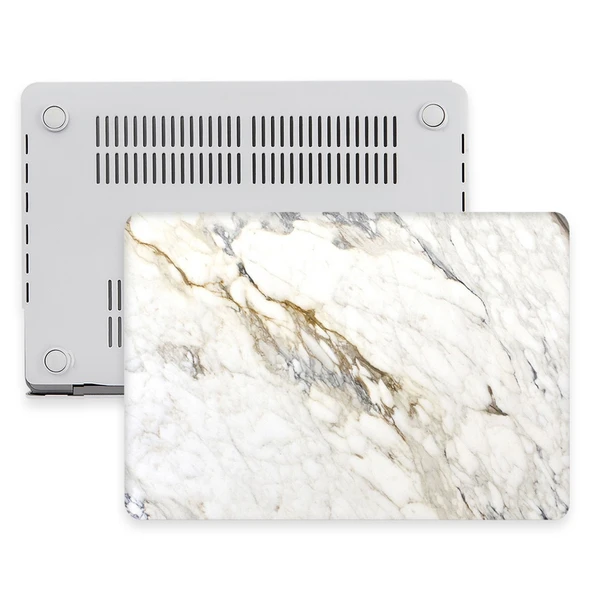 Macbook Pro Kılıf 13inç M1-M2, Mermer08NL (Type-c'li Model)A2338 A2289 A2251 A1706-08 A1989 A2159 ile Uyumlu - Resim 3