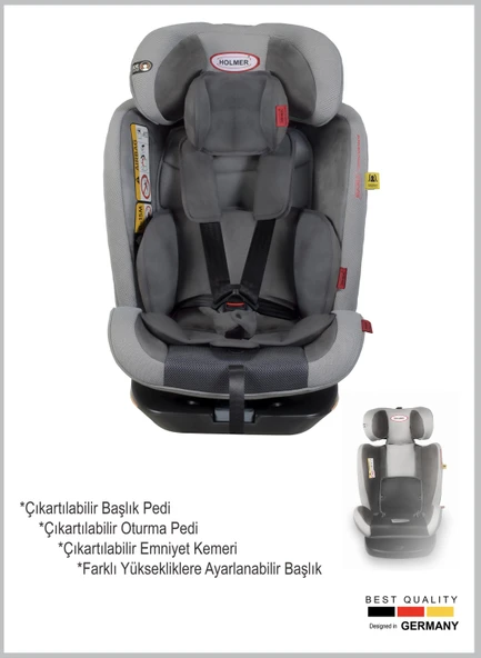 HOLMER Kids Maxi Protect Aero 3d ( 360 Derece Dönebilir) 0-36kg Isofix Oto Koltuğu - Resim 5