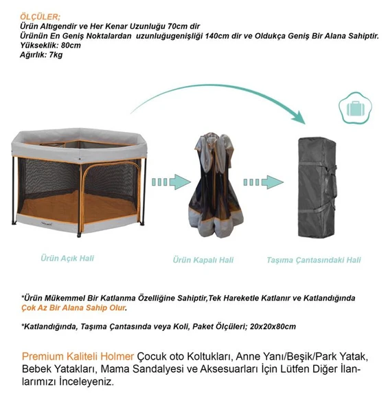 HOLMER Kids Eurostyle Oyun Alanı / Park Yatak / Oyun Parkı - Resim 5
