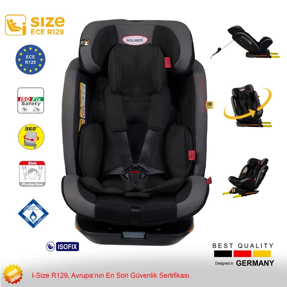 HOLMER Kids Maxi Protect Aero 3d ( 360 Derece Dönebilir) 0-36kg Isofix Oto Koltuğu