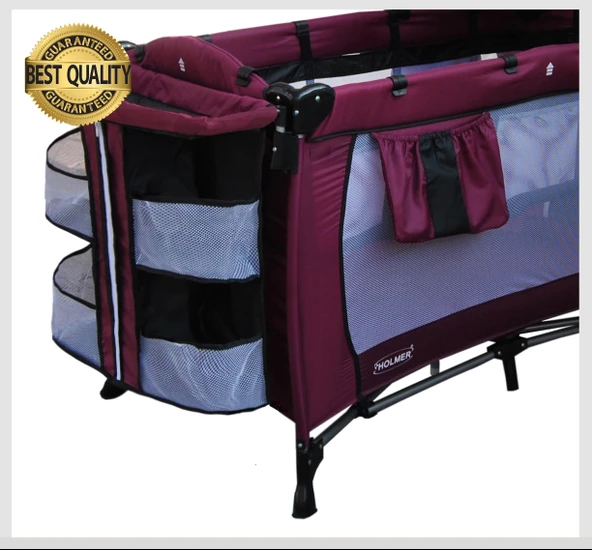 Holmer Kids Eurostyle Oyun Parkı Park Yatak 60x120cm Mürdüm - Resim 5