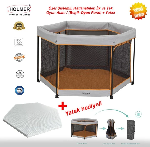 HOLMER Kids Eurostyle Oyun Alanı / Park Yatak / Oyun Parkı + Yatak ürün görseli 1