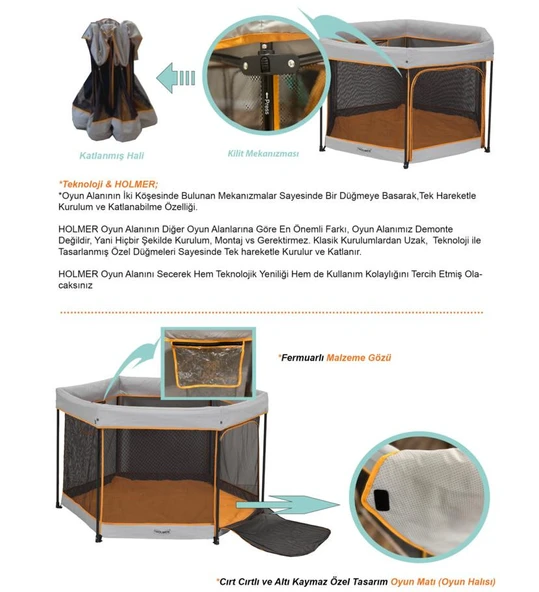HOLMER Kids Eurostyle Oyun Alanı / Park Yatak / Oyun Parkı - Resim 4