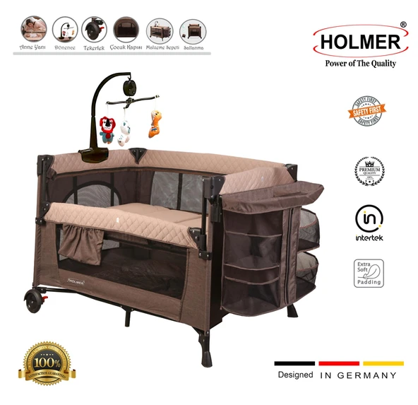 HOLMER Maxi Comfort Coolstyle (Anne Yanı-Deluxe Kumaş) Premium Dönenceli Oyun Parkı/Anne Yanı 70x110cm Bej ürün görseli