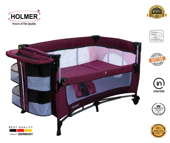 HOLMER Kids Maxi Comfort Coolstyle Anne Yanı Oyun Parkı/beşik 70x110cm Mürdüm ürün görseli