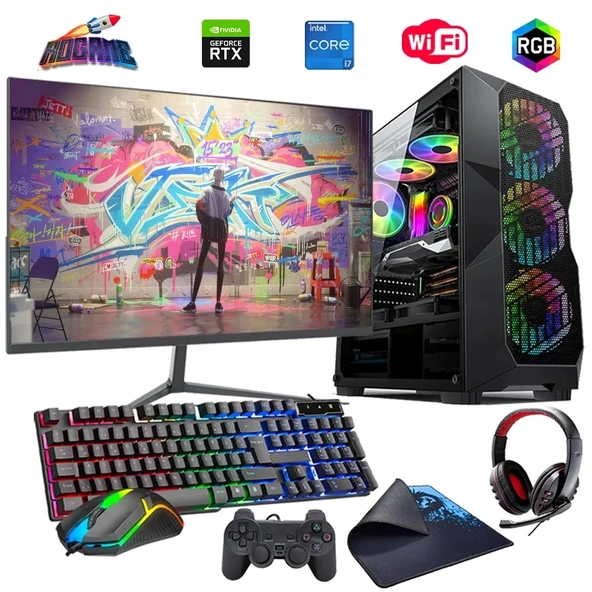 i7 14700F 32GB DDR4 1TB M2 6GB RTX3050 24" Monitörlü Oyun Bilgisayarı (Gaming SET) ürün görseli