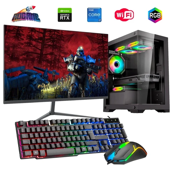 i7 13700F 16GB DDR4 512GB m2 8GB RTX3050 24" Monitörlü Oyun Bilgisayarı