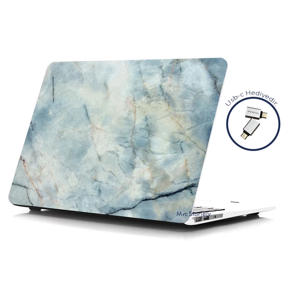 Macbook Pro Kılıf 13inç M1-M2, Mermer11NL (Type-c'li Model)A2338 A2289 A2251 A1706-08 A1989 A2159 ile Uyumlu - 6