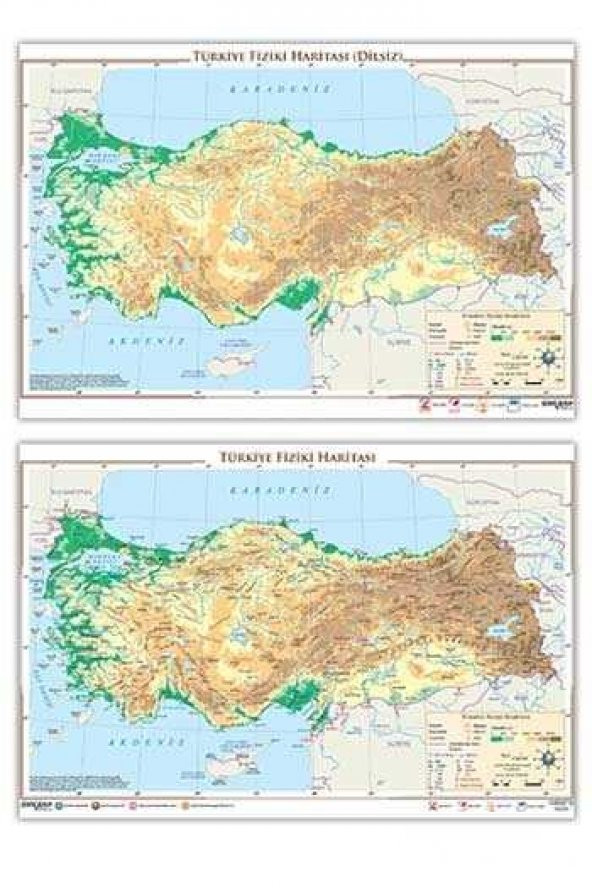 Dilsiz Türkiye Fiziki Haritası Ankara Yayıncılık - 1