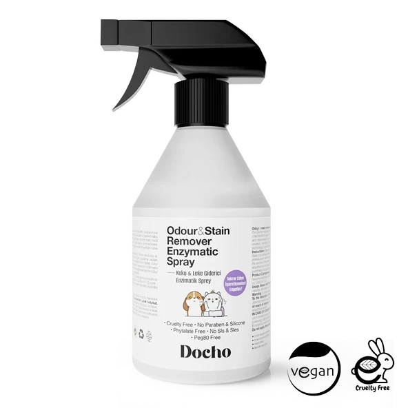 Docho Kedi Kumu Koku Giderici Aktif Karbon 400 gr ve Koku ve Leke Çıkarıcı Enzimatik Sprey 500 ml Seti - 2