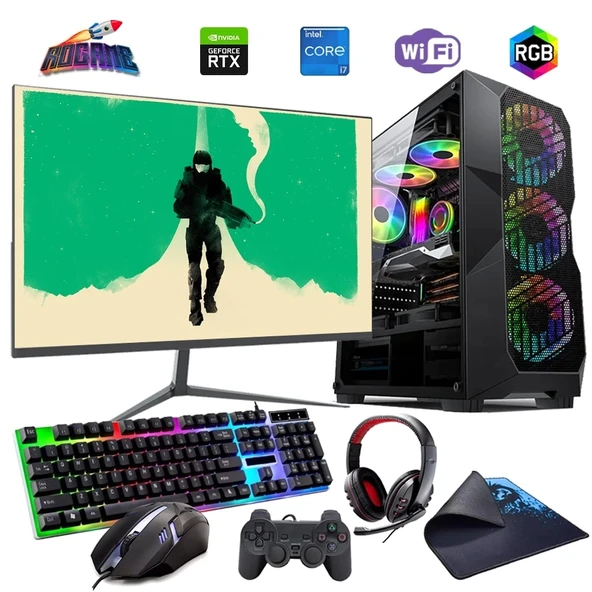 İ7 12700F 32GB DDR4 1TB M2 6GB RTX3050 24" Monitörlü Oyun Bilgisayarı (Gaming SET) ürün görseli