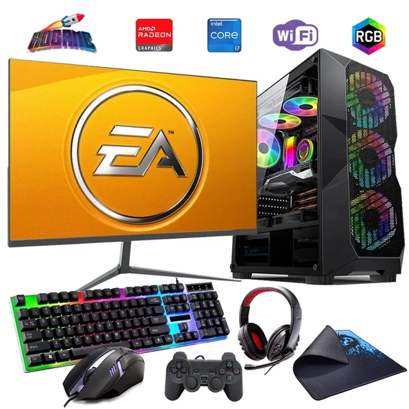 İ7 12700F 16GB DDR4 512GB m2 8GB RX580 24" Monitörlü Oyun Bilgisayarı (Gaming SET)