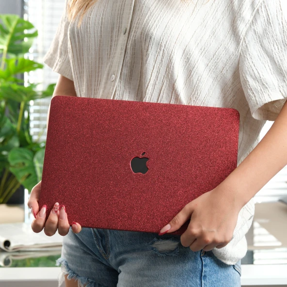 MacBook Pro 13 Kılıf Simli Parlak Vinil Sert Hard Case TPU Taban İnce Hafif M1-M2 Type-C 2016-2022 - Resim 7