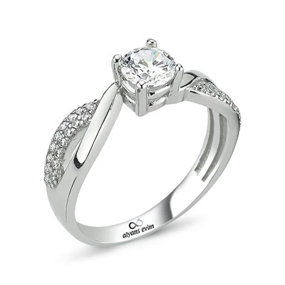 Yeni Tasarım Gümüş Tektaş Yüzük