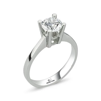 4 Tırnak Swarovski Taşlı Gümüş  Yüzük - Resim 10