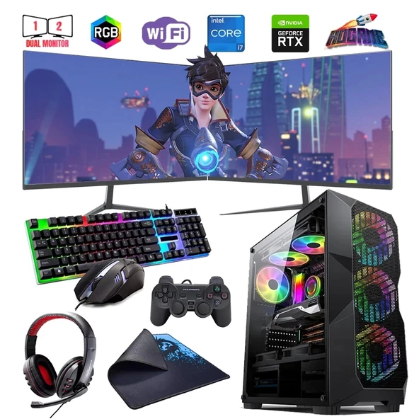 İ7 12700F 16GB DDR4 512GB m2 6GB RTX3050 Çift 24" Monitörlü Oyun Bilgisayarı (Gaming SET) ürün görseli