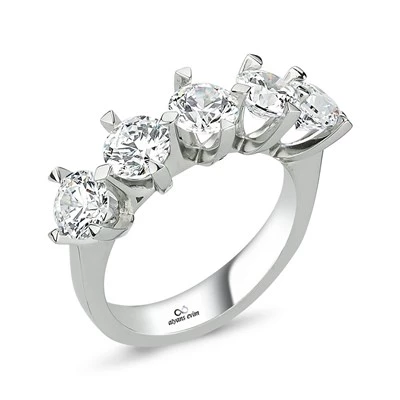 Gümüş Swarovski Taşlı Beştaş Yüzük - 2