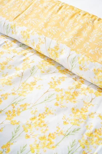 Rivaİstanbul Lorisa Sarı Çift Kişilik Nevresim Takımı Pamuklu - Resim 5