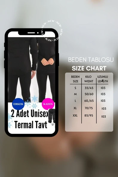 Unisex Siyah Kadın Erkek İçlik İçi Peluş Lu Kışlık Termal Tayt Kadın Tayt erkek Tayt - 3