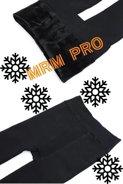 Termal Kışlık Kadın Siyah Thermal Içi Polarlı Şardonlu Termal Tayt Çorap - 4