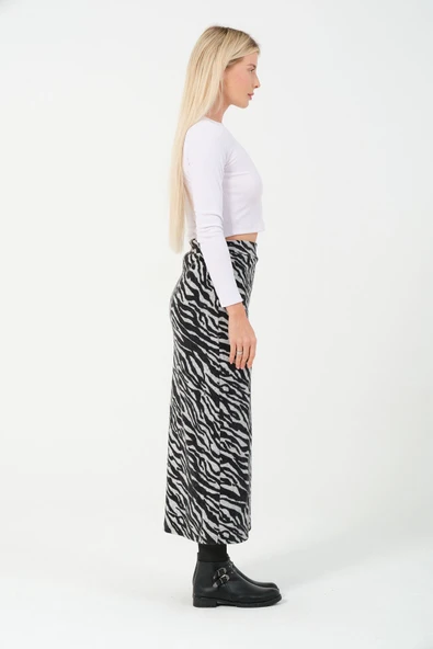 Kalem Etek Zebra Desen Mevsimlik Kumaş Esnek Korse Kemer Maxi Boy 96cm - 2