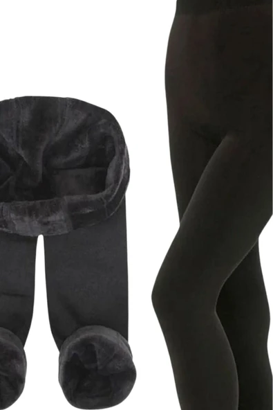 Kadın Içi Polar Tüylü Tayt Termal Yüksek Bel Karda Rüzgarda Soğuk Geçirmez - 3