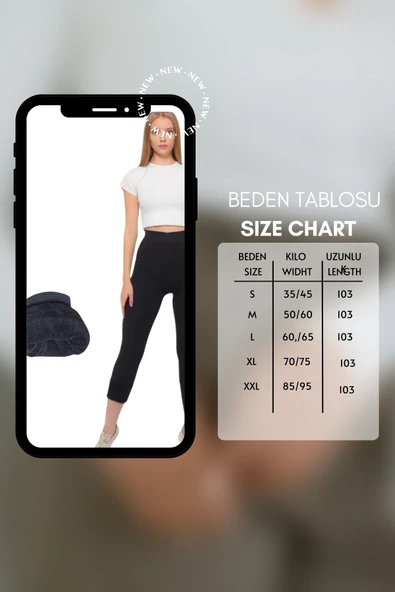 Kadın Kışlık Siyah Havlu Külotlu Çorap Ayaksız Bilek Boy - 2