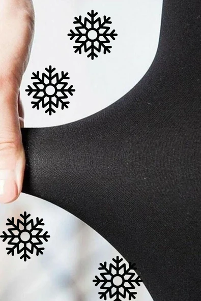 Kadın Içi Polar Tüylü Tayt Termal Yüksek Bel Karda Rüzgarda Soğuk Geçirmez - 4