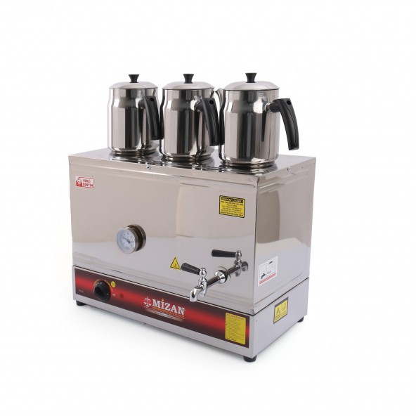 Mizan 60 Model 3 Demlikli Pleytsiz 40 Lt. Çay Kazanı + 3 Adet Demlik Hediyeli MC218 - 2